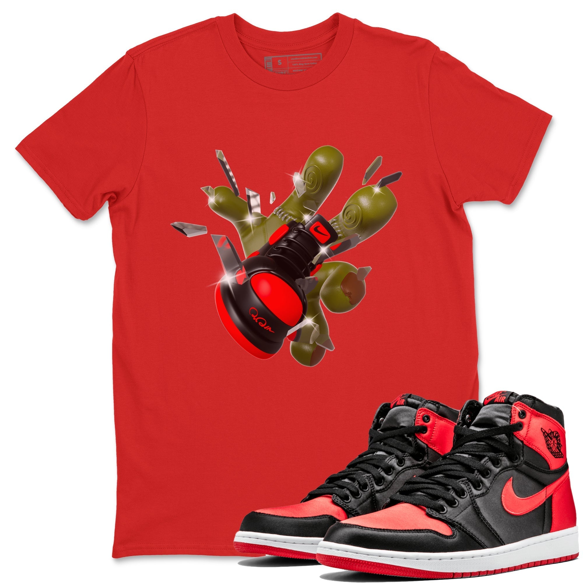 Got Em Zombie Hand snkmatch Tee - Air Jordan 1 Satin Bred