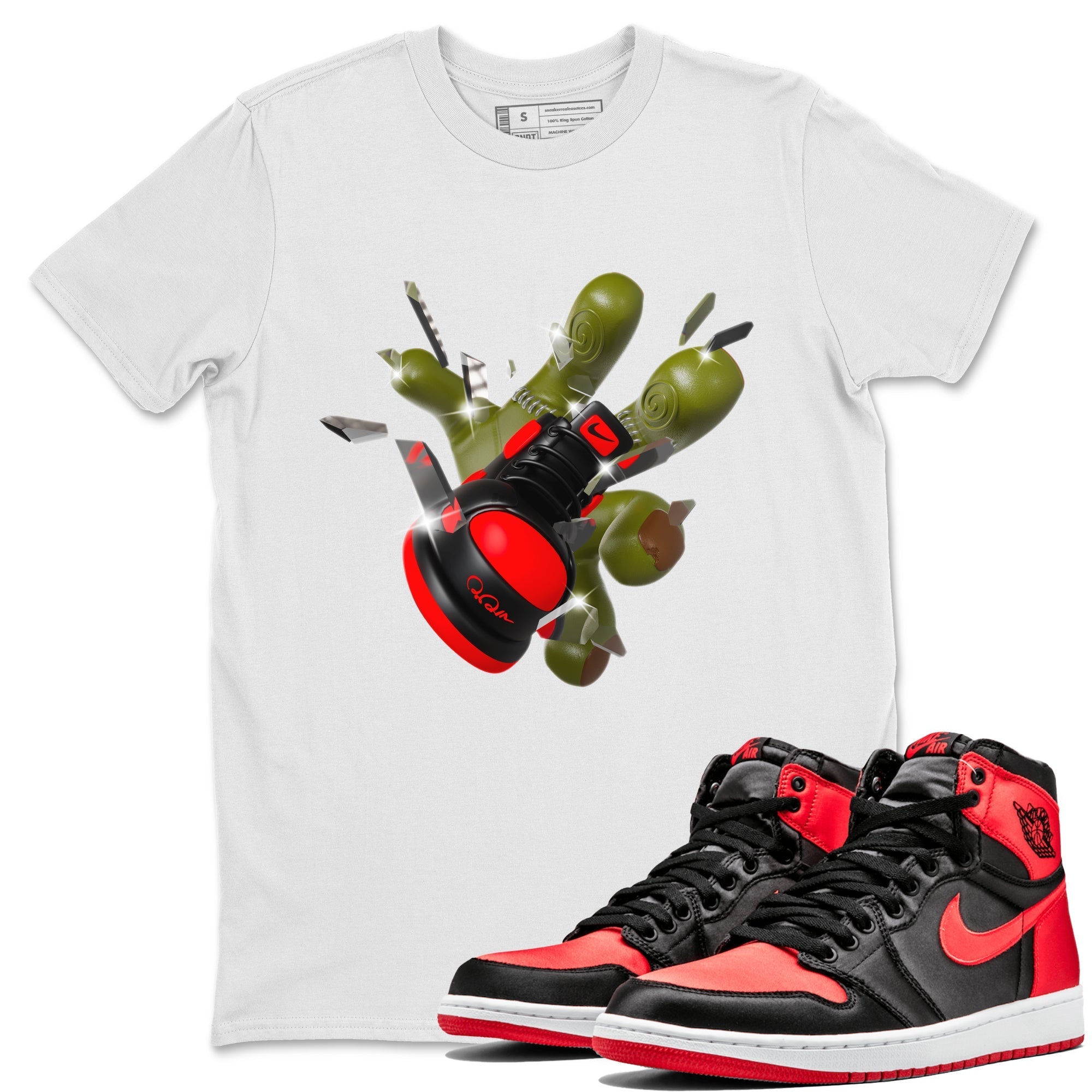 Got Em Zombie Hand snkmatch Tee - Air Jordan 1 Satin Bred