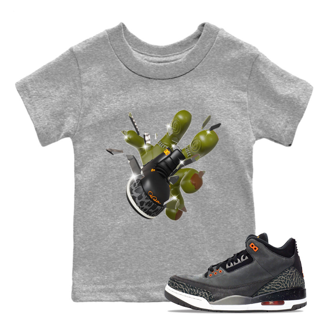 Got Em Zombie Hand snkmatch Tee Kids - Air Jordan 3 Fear