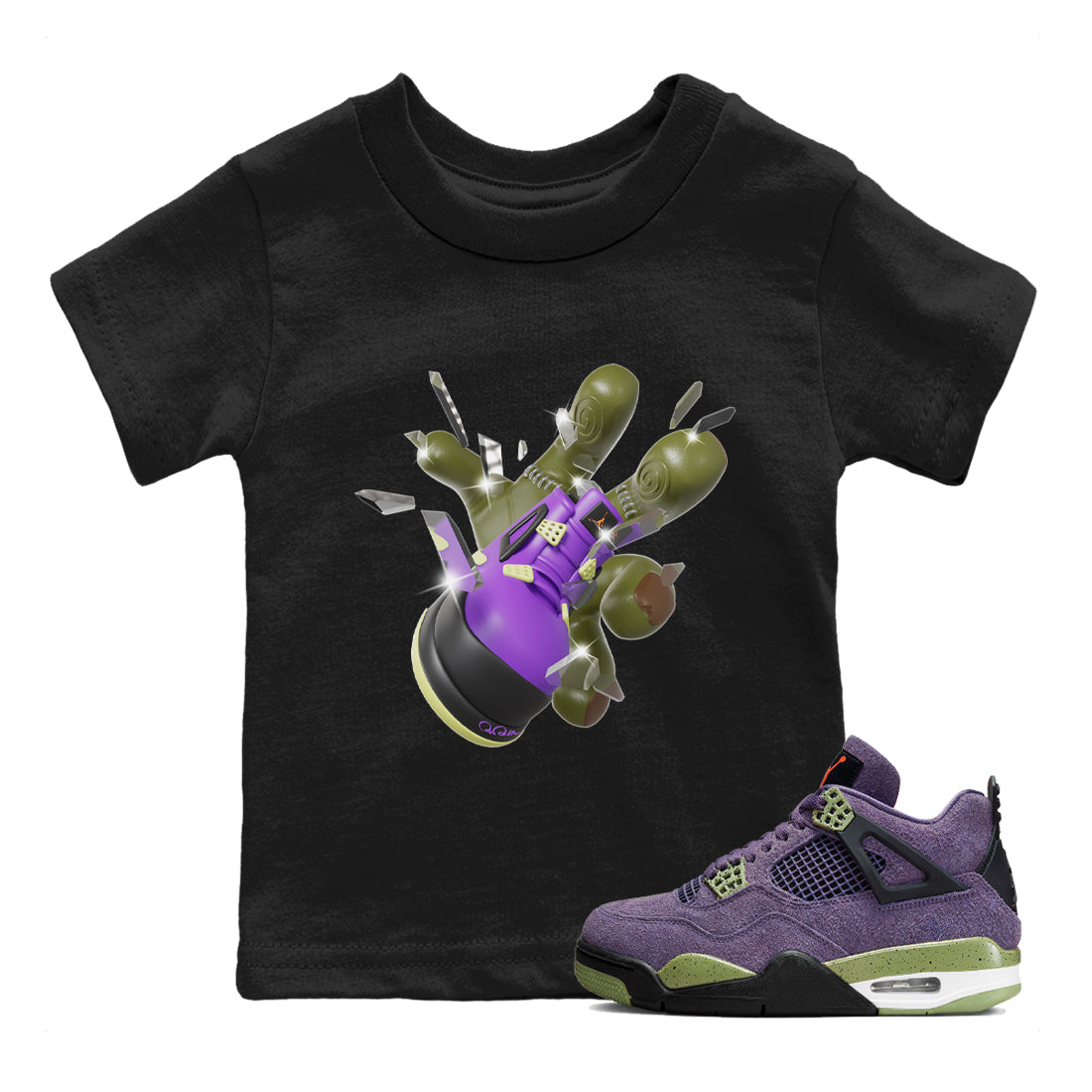 Got Em Zombie Hand snkmatch Tee Kids - Air Jordan 4 Canyon Purple