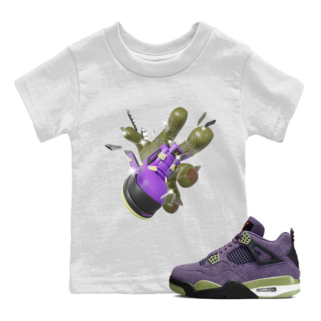 Got Em Zombie Hand snkmatch Tee Kids - Air Jordan 4 Canyon Purple