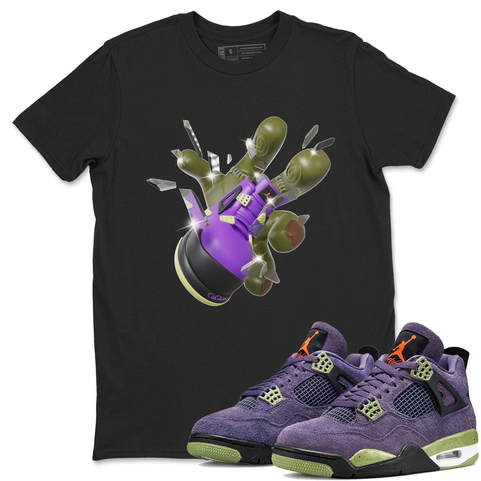 Got Em Zombie Hand snkmatch Tee - Air Jordan 4 Canyon Purple