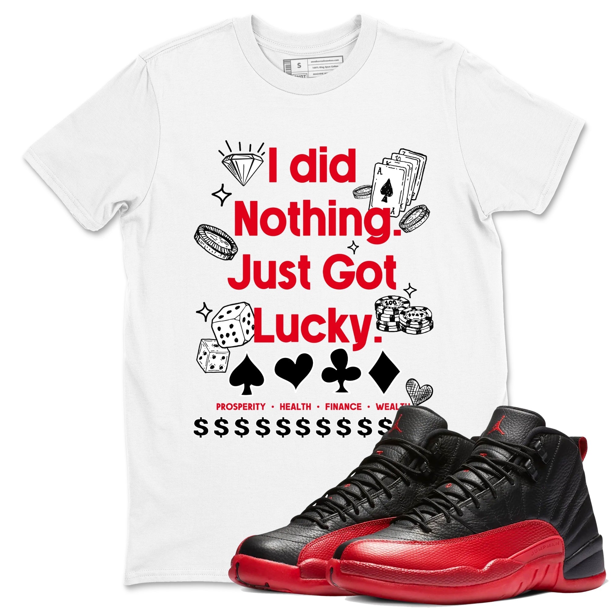 Got Lucky snkmatch Tees - Air Jordan 12 Flu Game