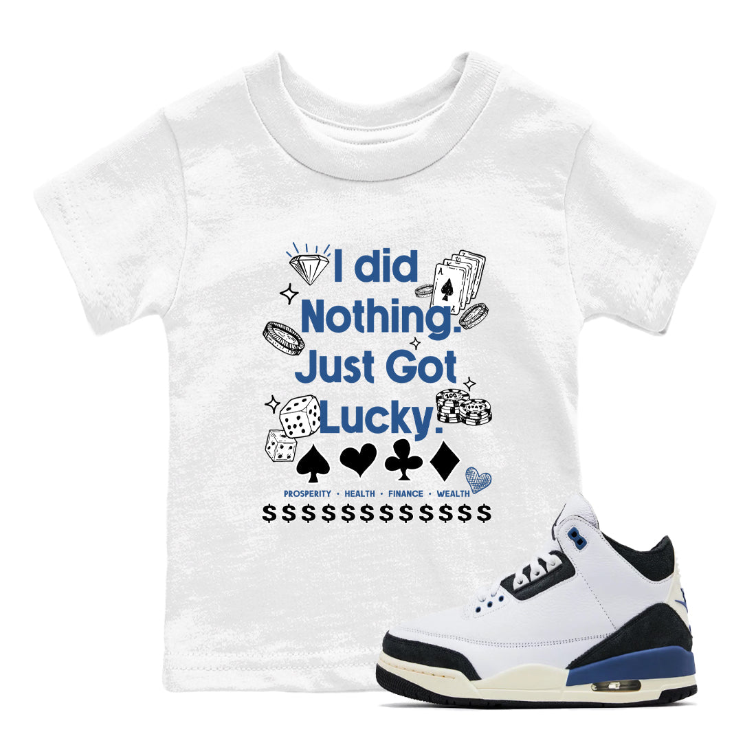 Got Lucky snkmatch Tees Kids - Air Jordan 3 A Ma Maniere x Diffused Blue