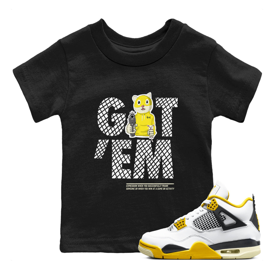 Got'em Cat snkmatch Tees Kids - Air Jordan 4 Vivid Sulfur