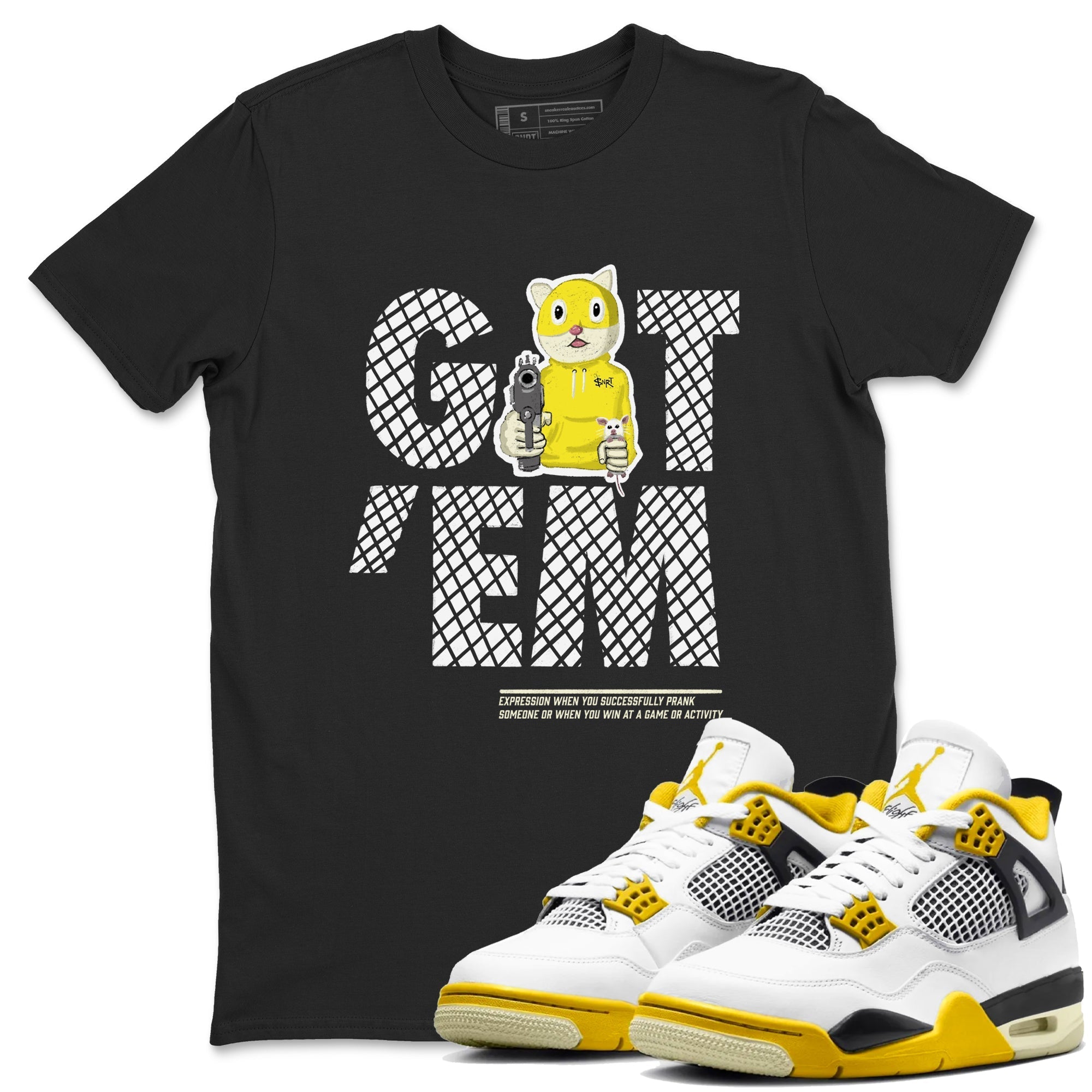 Got'em Cat snkmatch Tees - Air Jordan 4 Vivid Sulfur
