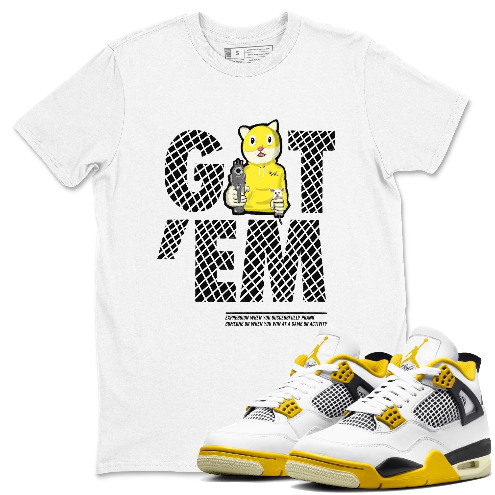 Got'em Cat snkmatch Tees - Air Jordan 4 Vivid Sulfur