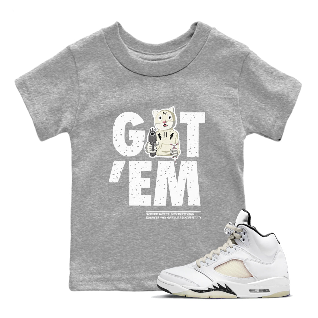 Got'em Cat snkmatch Tees Kids - Air Jordan 5 Sail