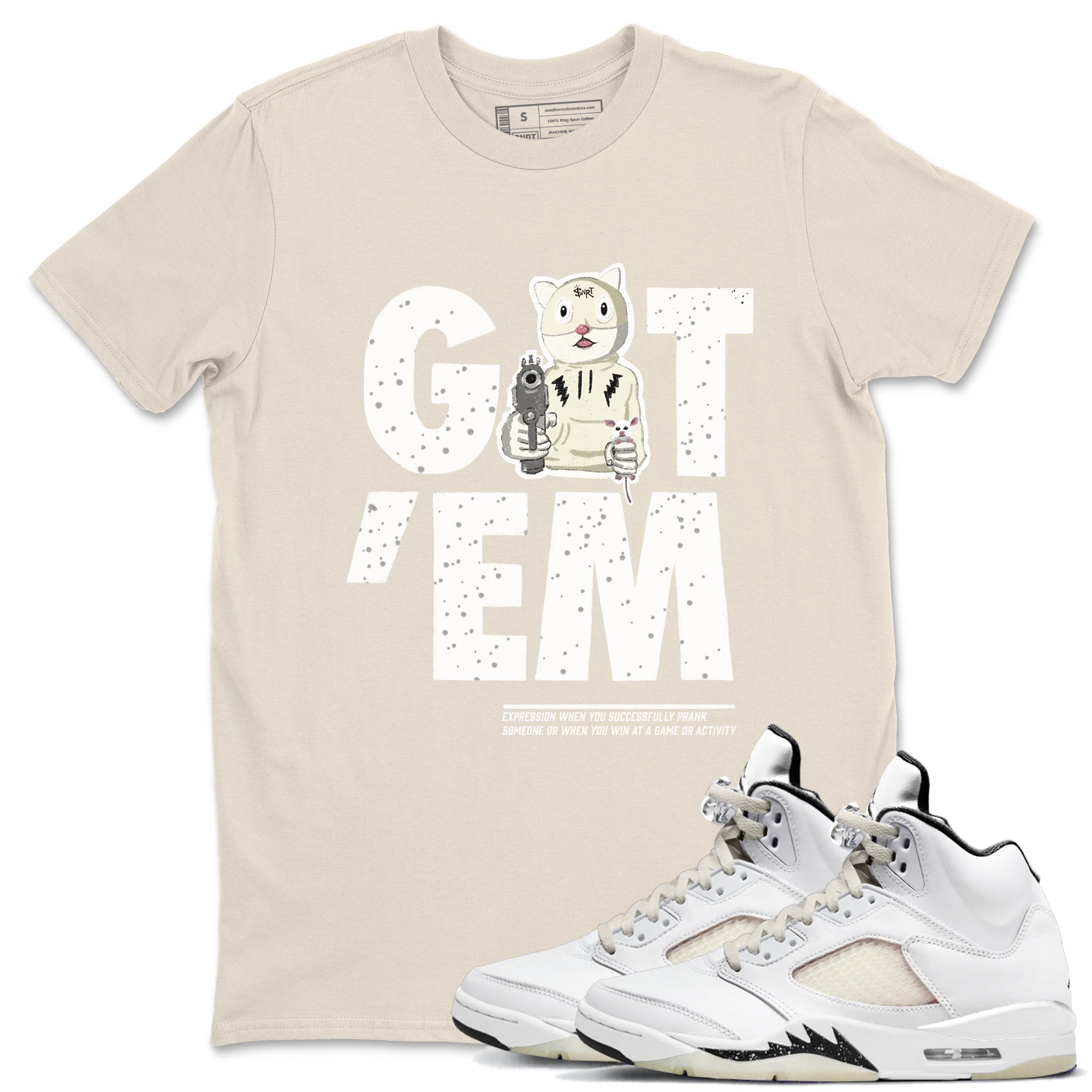 Got'em Cat snkmatch Tees - Air Jordan 5 Sail
