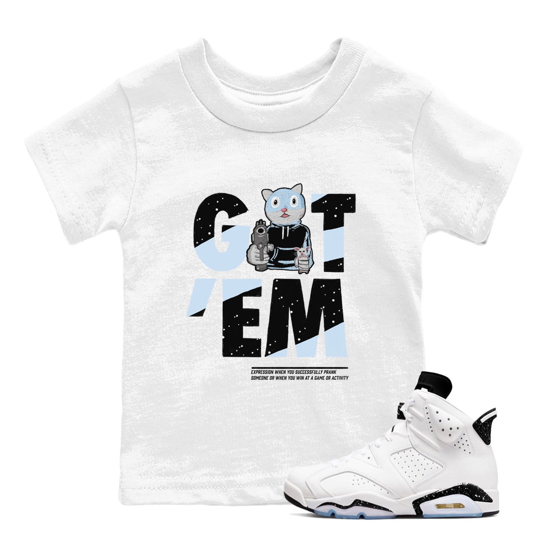 Got'em Cat snkmatch Tees Kids - Air Jordan 6 White Black