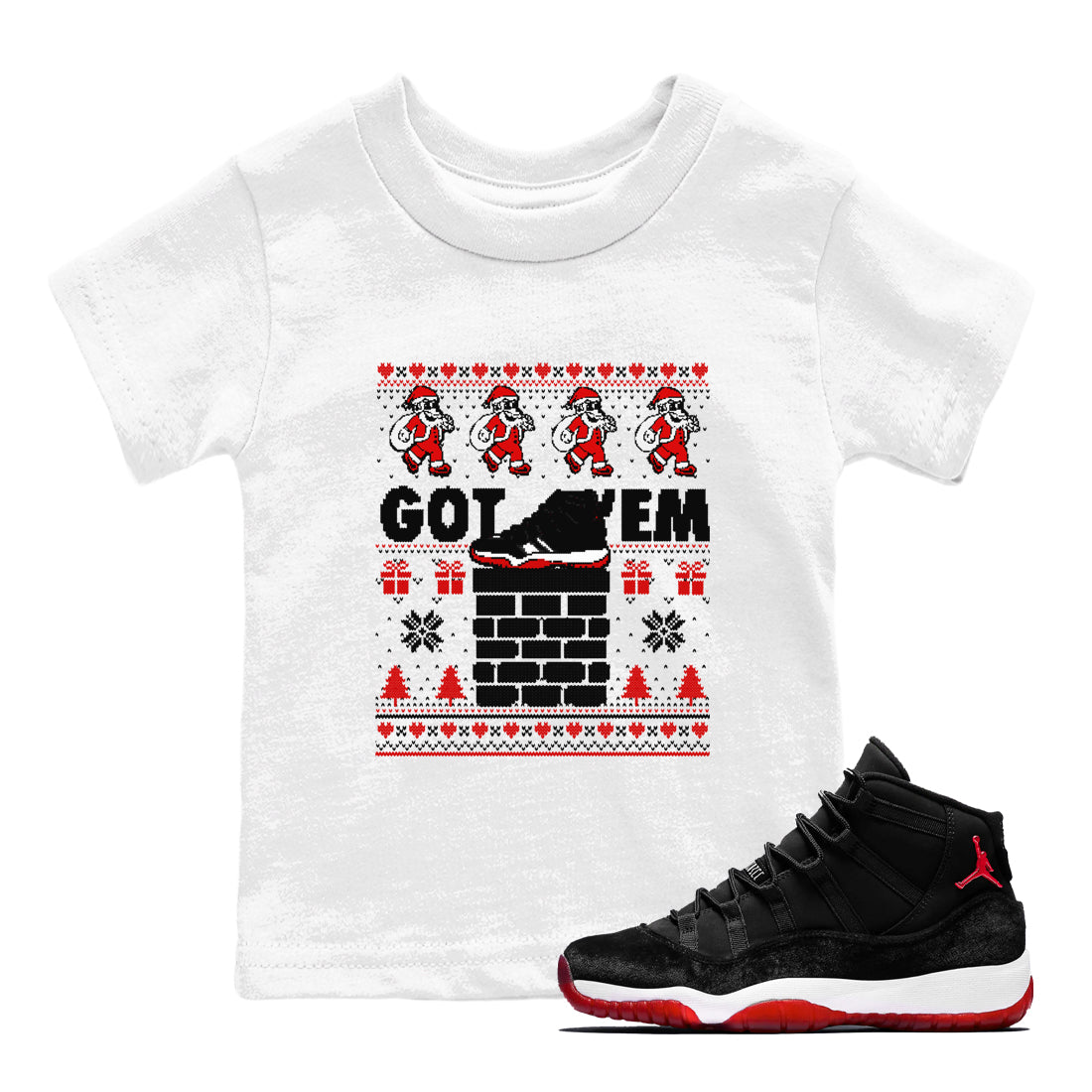 Got'em Santa snkmatch Tees Kids - Air Jordan 11 Bred Velvet