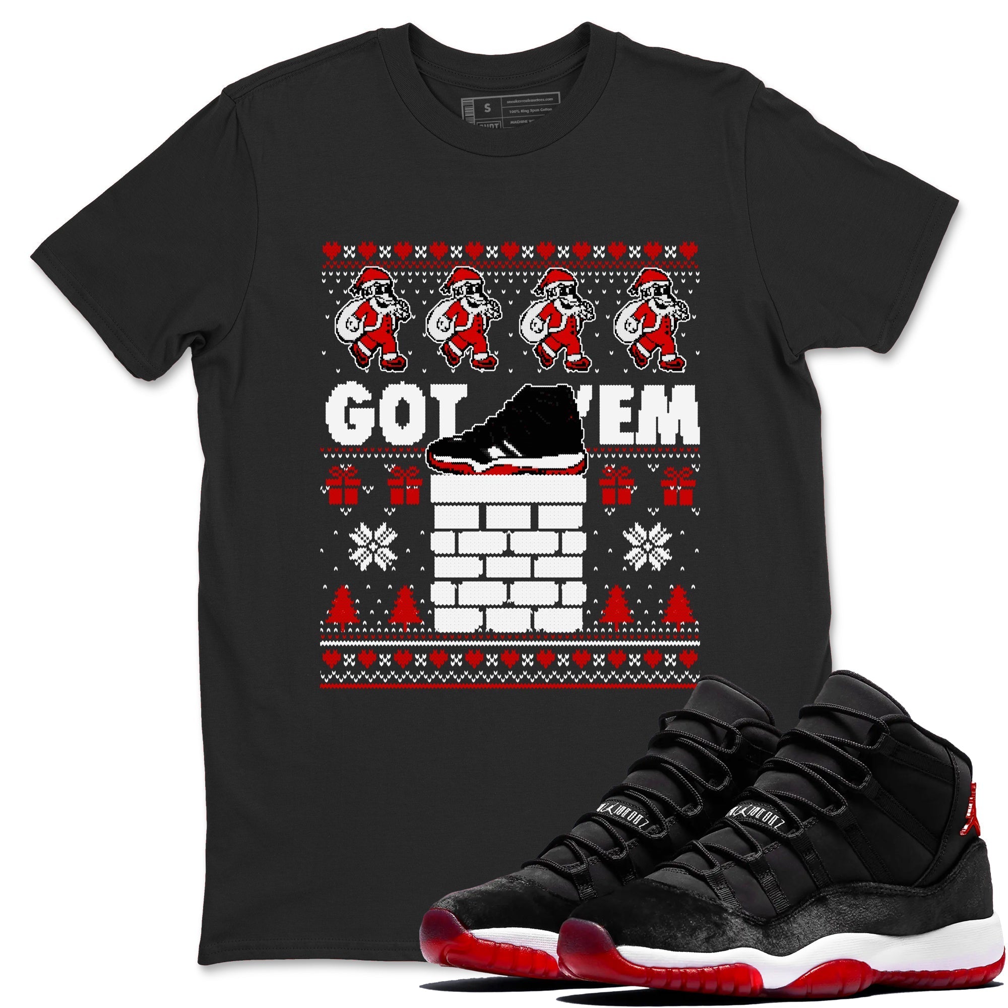 Got'em Santa snkmatch Tees - Air Jordan 11 Bred Velvet