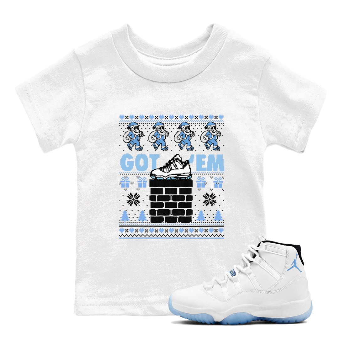 Got'em Santa snkmatch Tees Kids - Air Jordan 11 Legend Blue