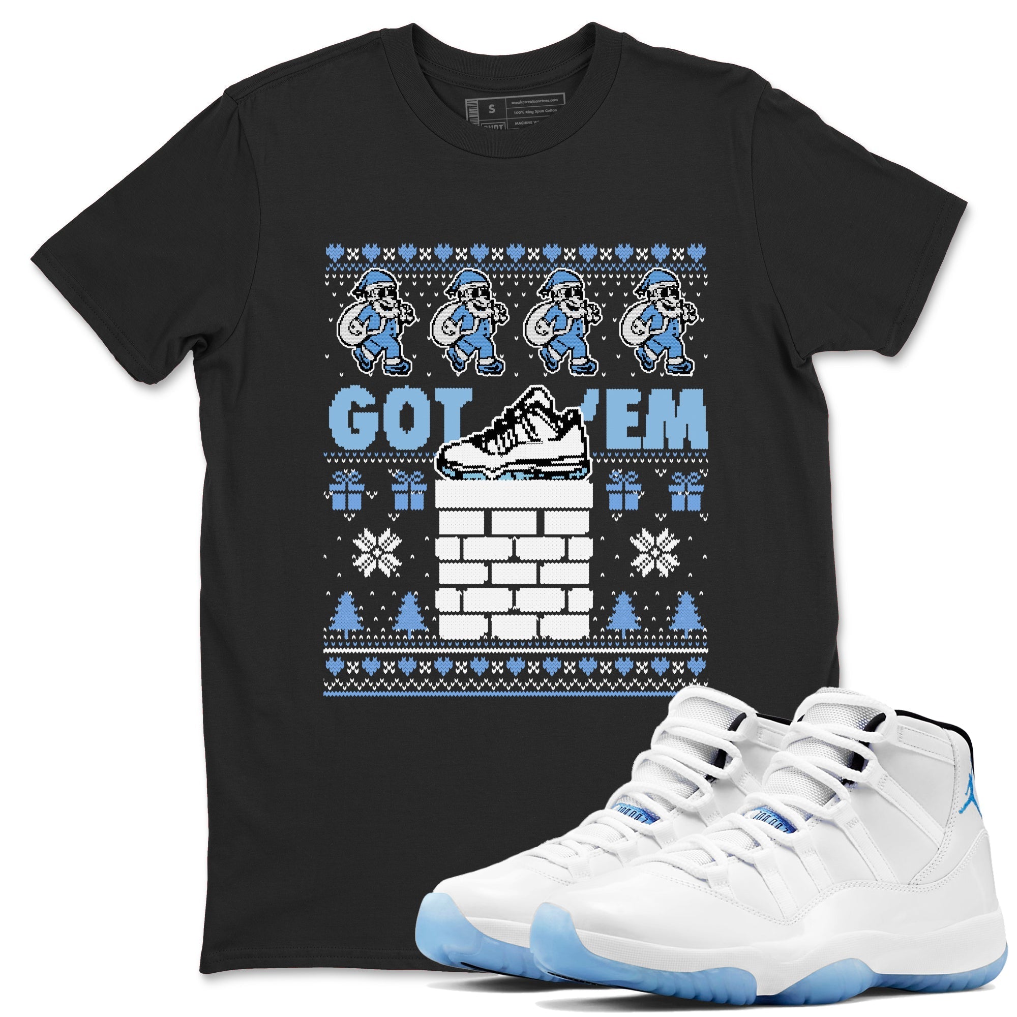 Got'em Santa snkmatch Tees - Air Jordan 11 Legend Blue