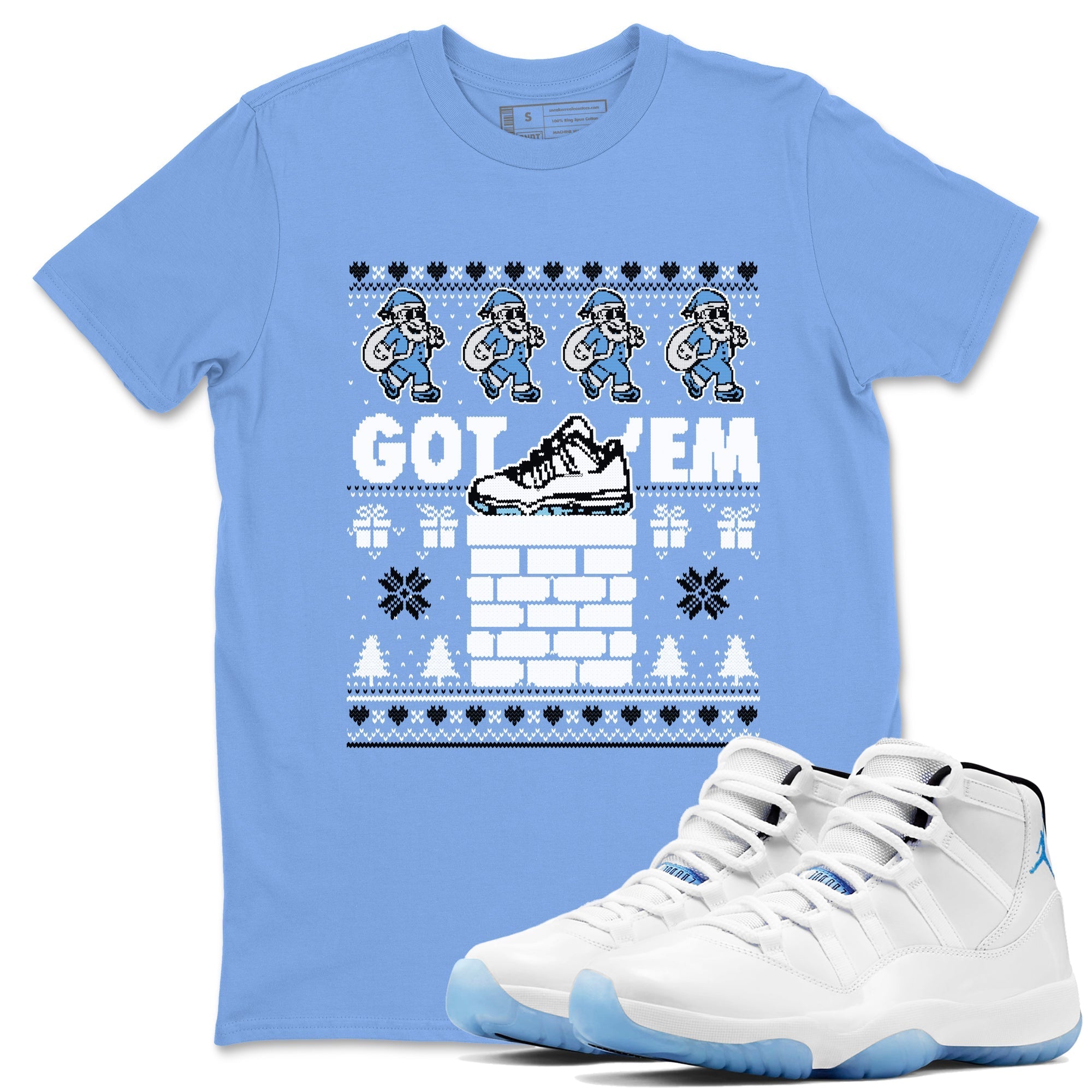Got'em Santa snkmatch Tees - Air Jordan 11 Legend Blue