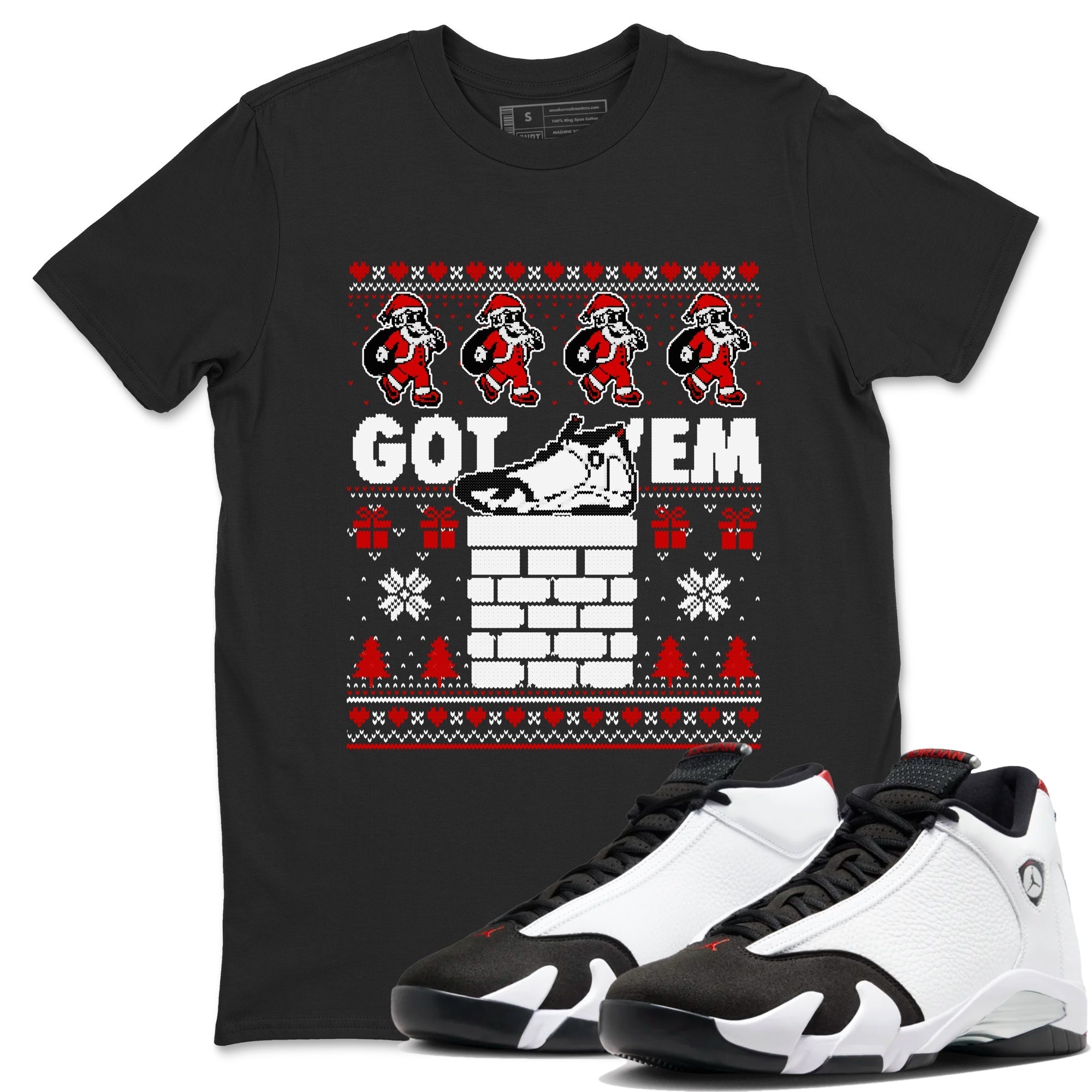Got'em Santa snkmatch Tees - Air Jordan 14 Black Toe