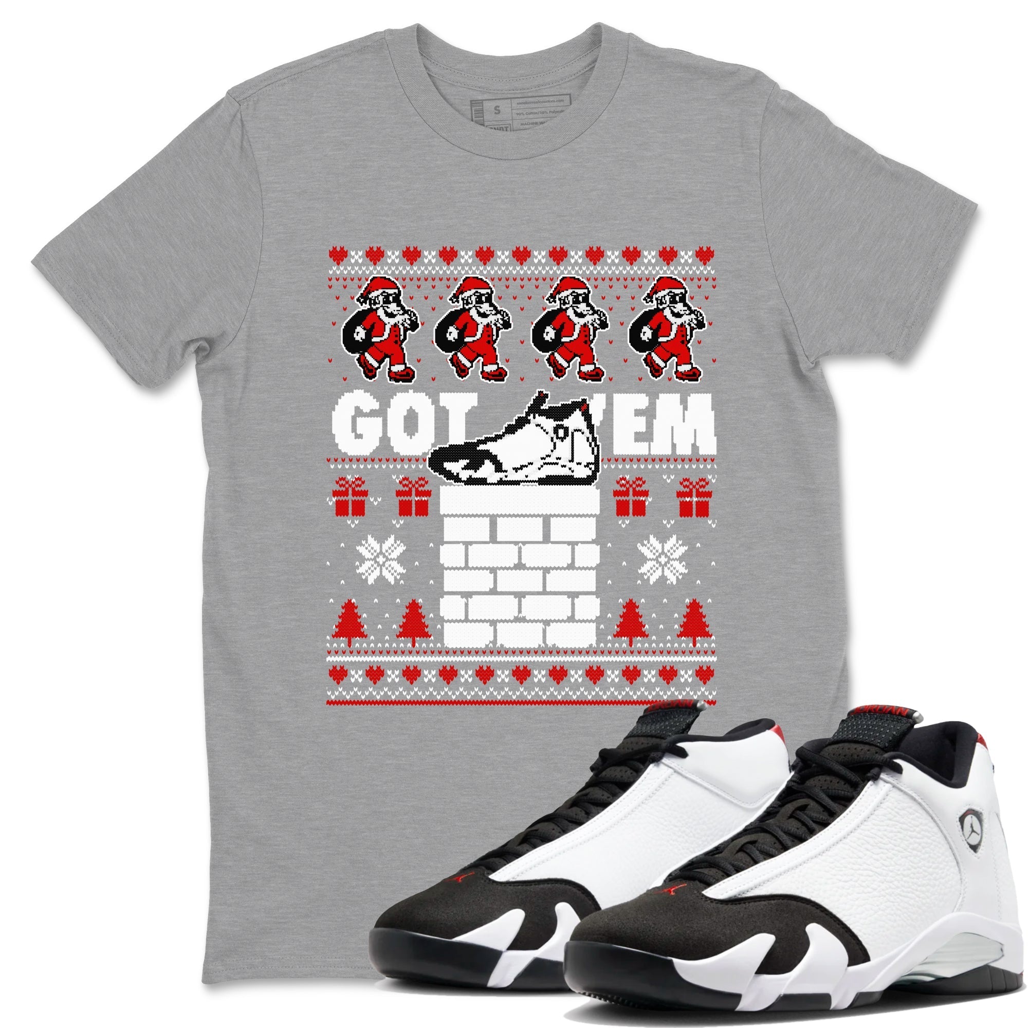 Got'em Santa snkmatch Tees - Air Jordan 14 Black Toe