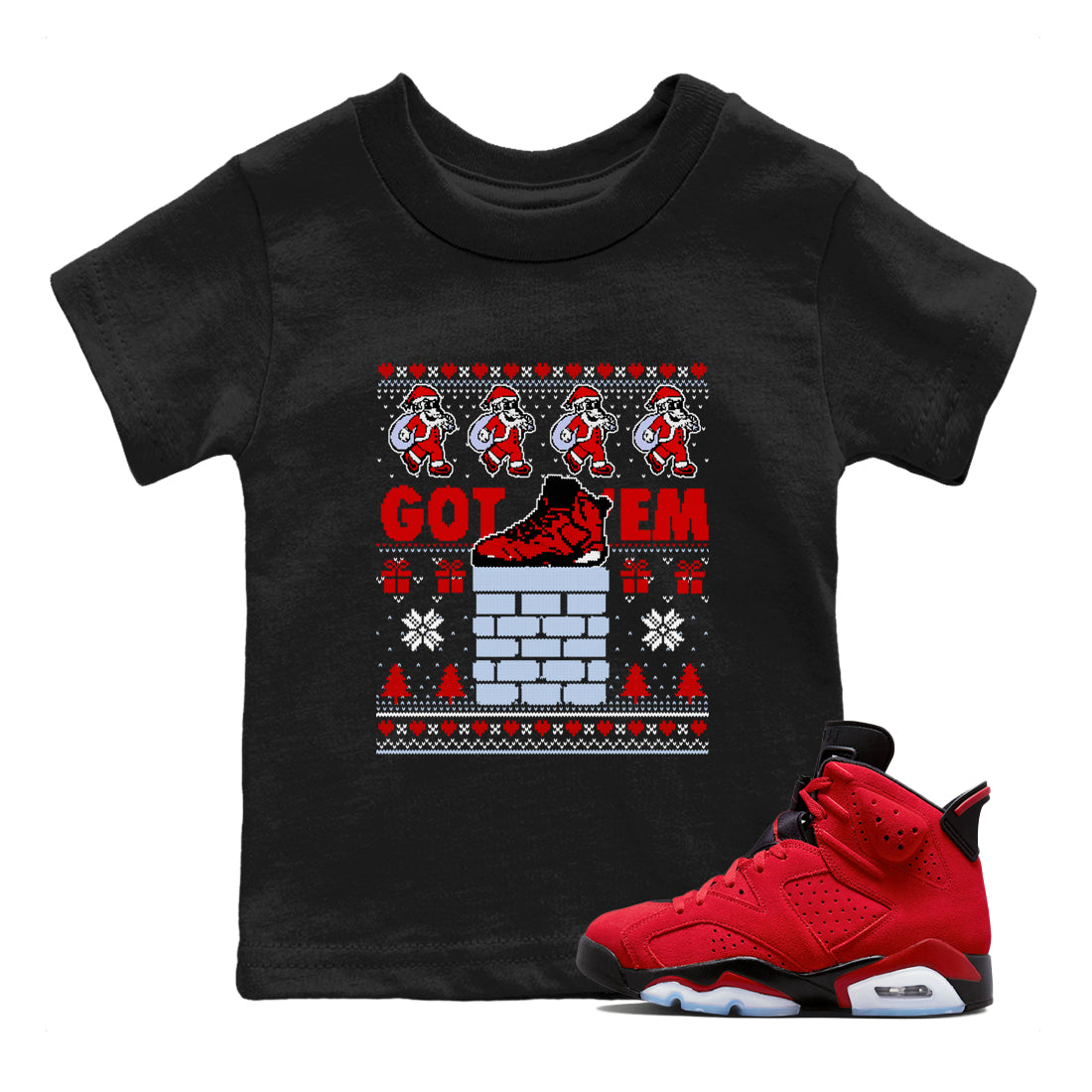Got'em Santa snkmatch Tees Kids - Air Jordan 6 Toro Bravo