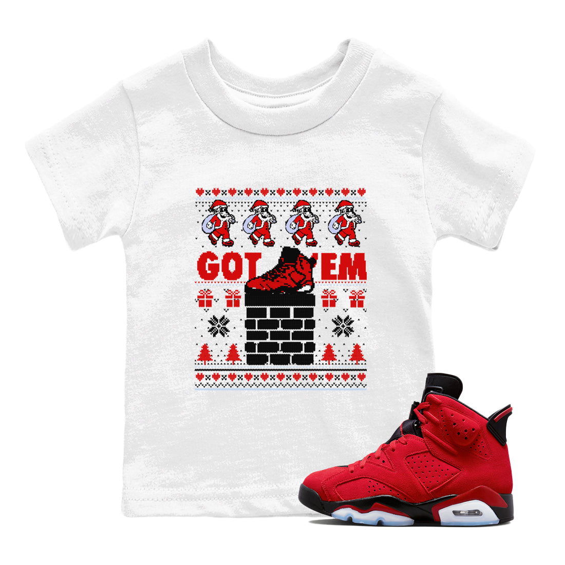 Got'em Santa snkmatch Tees Kids - Air Jordan 6 Toro Bravo