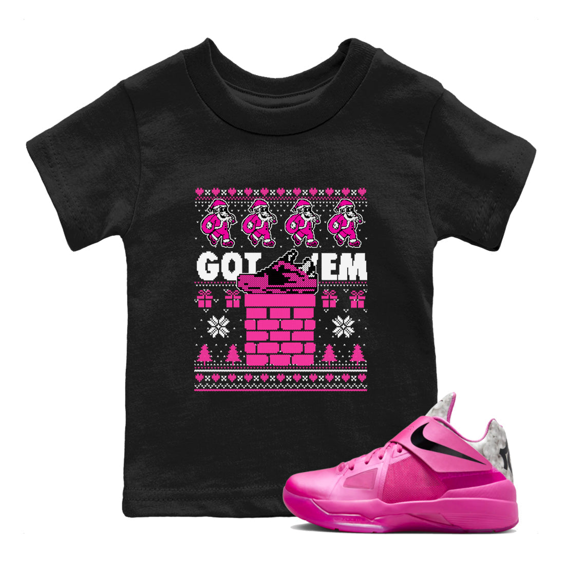 Got'em Santa snkmatch Tees Kids - Nike KD 4 Aunt Pearl