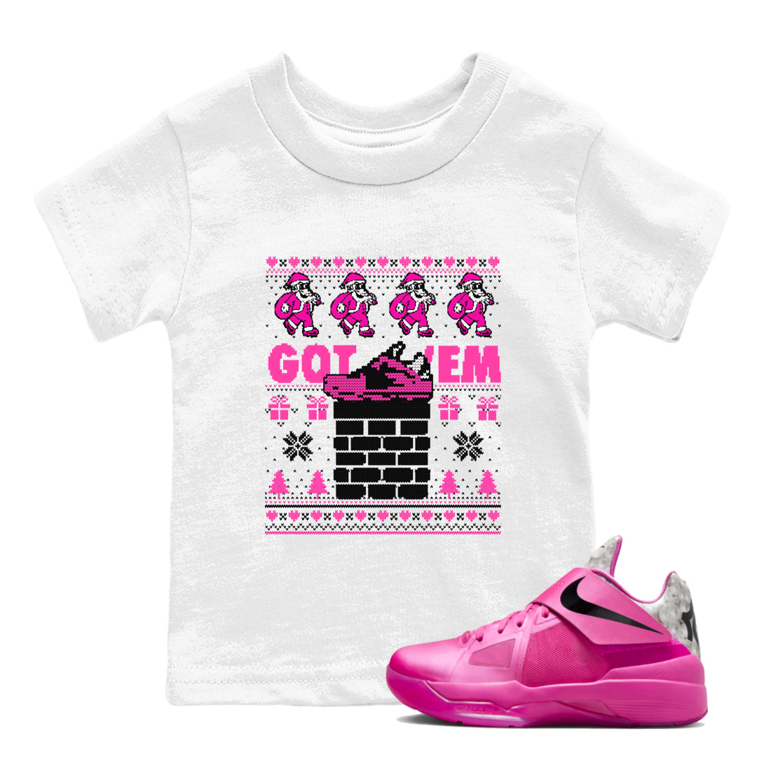 Got'em Santa snkmatch Tees Kids - Nike KD 4 Aunt Pearl