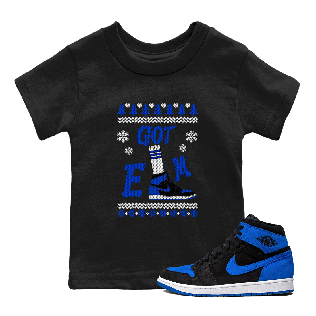 Gotem Sweater snkmatch Tees Kids - Air Jordan 1 Royal Reimagined