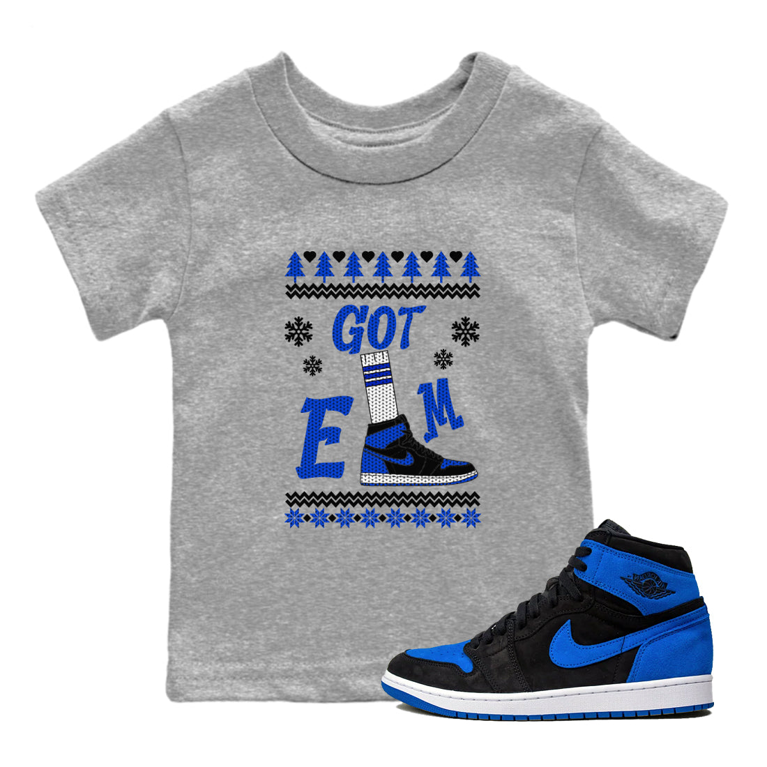 Gotem Sweater snkmatch Tees Kids - Air Jordan 1 Royal Reimagined