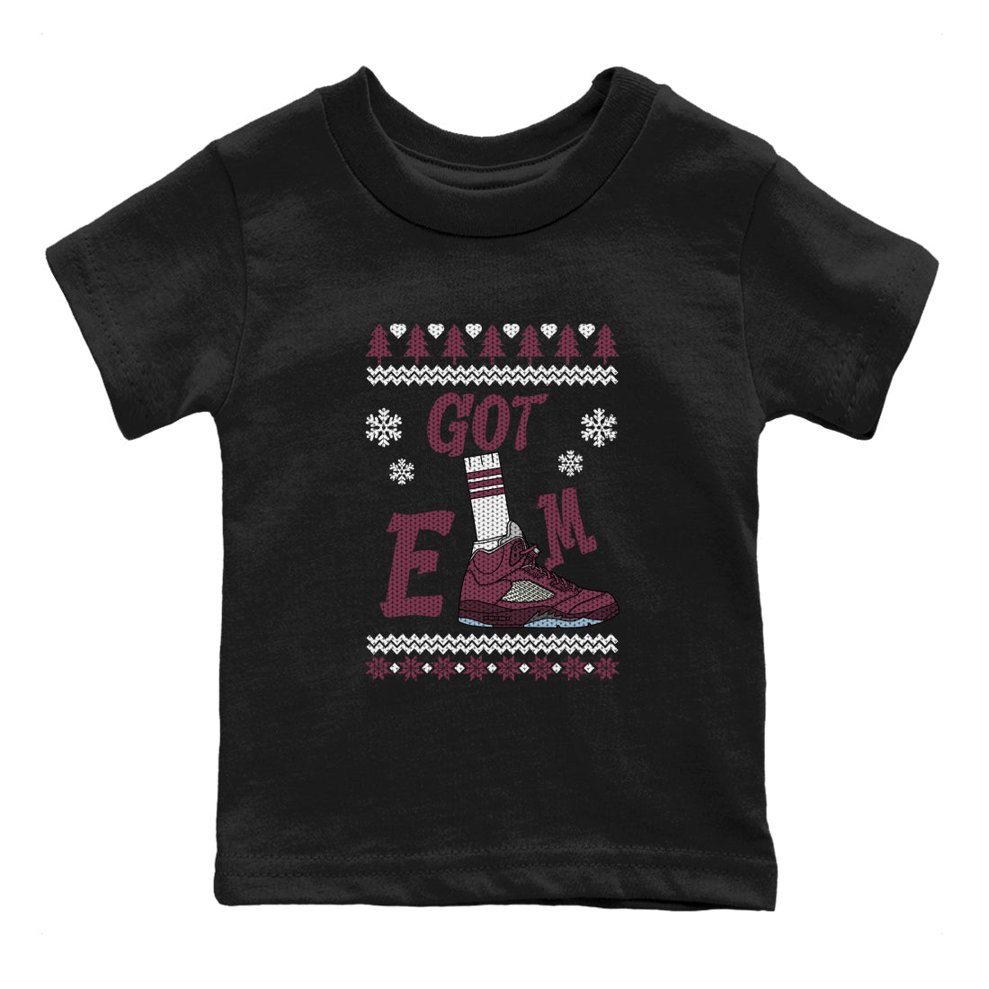 Gotem Sweater snkmatch Tees Kids - Air Jordan 5 Burgundy