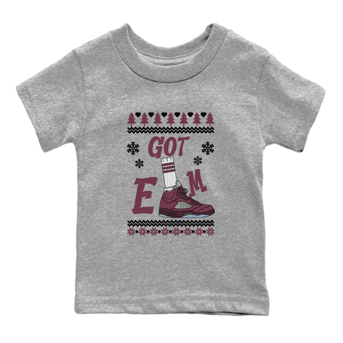 Gotem Sweater snkmatch Tees Kids - Air Jordan 5 Burgundy
