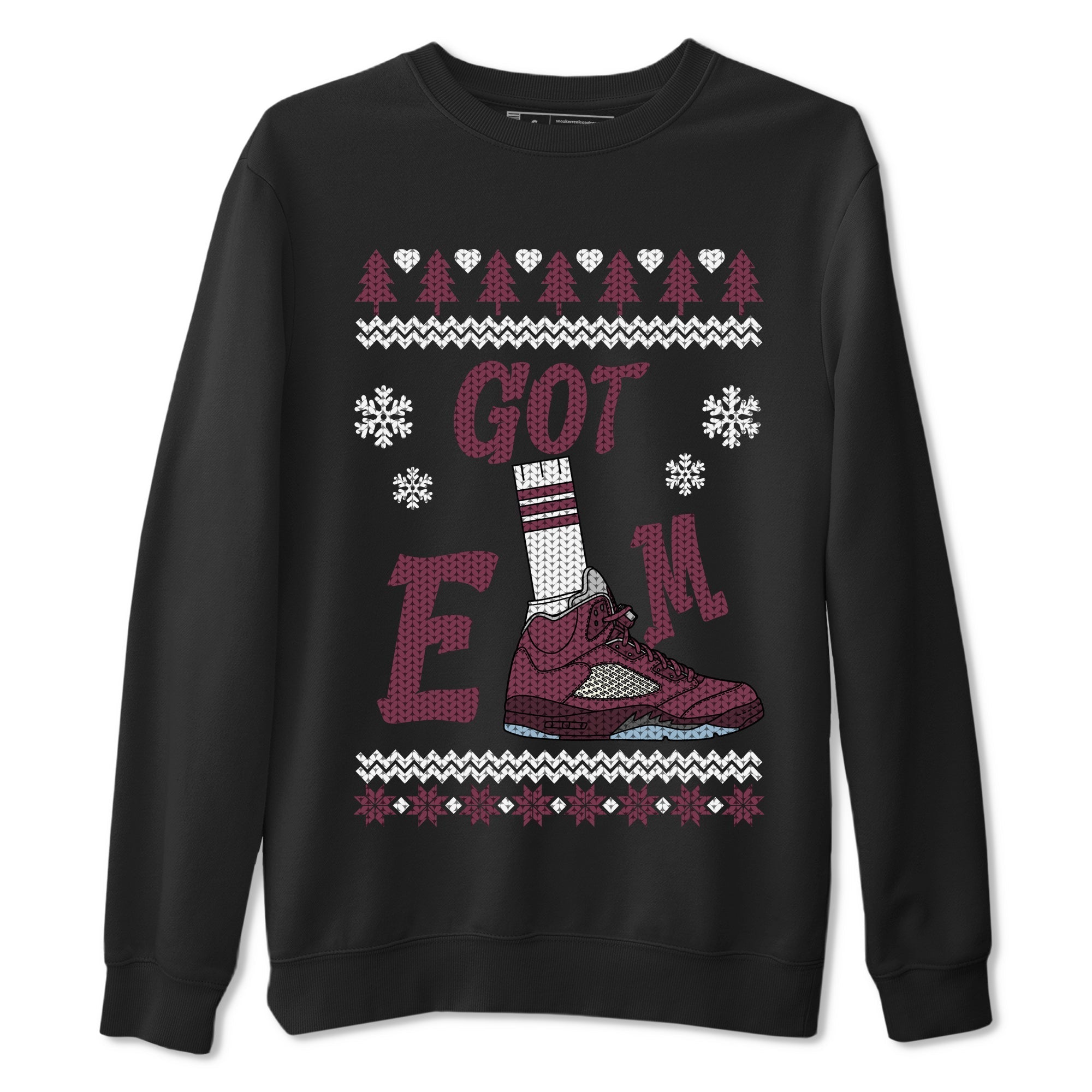 Gotem Sweater snkmatch Tees - Air Jordan 5 Burgundy