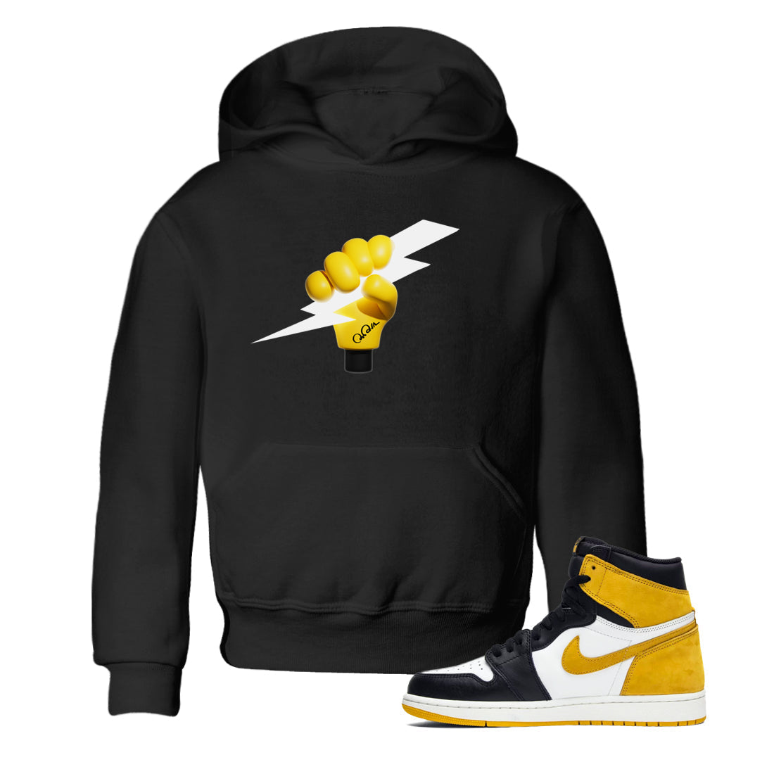 Grab The Thunder snkmatch Tees Kids - Air Jordan 1 Yellow Ochre