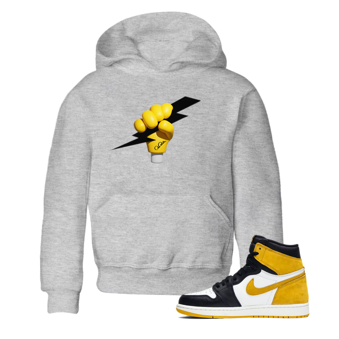 Grab The Thunder snkmatch Tees Kids - Air Jordan 1 Yellow Ochre