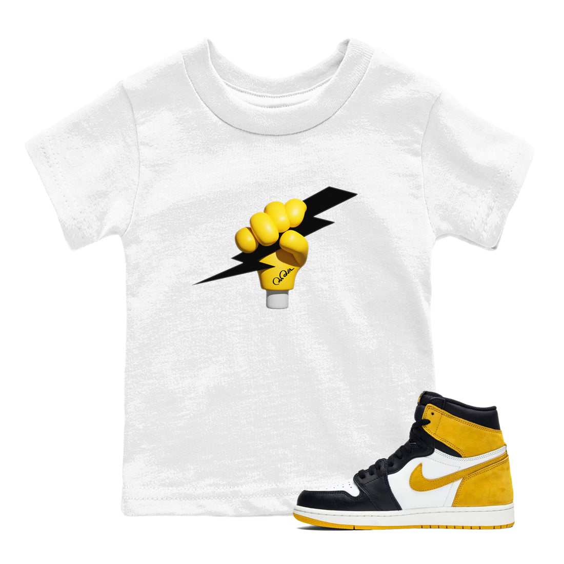 Grab The Thunder snkmatch Tees Kids - Air Jordan 1 Yellow Ochre