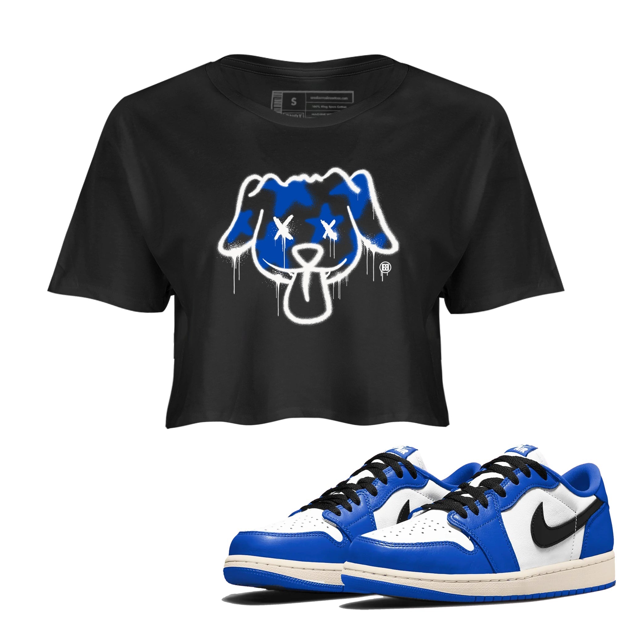 Graffiti Dog snkmatch Women's Top - Air Jordan 1 Game Royal