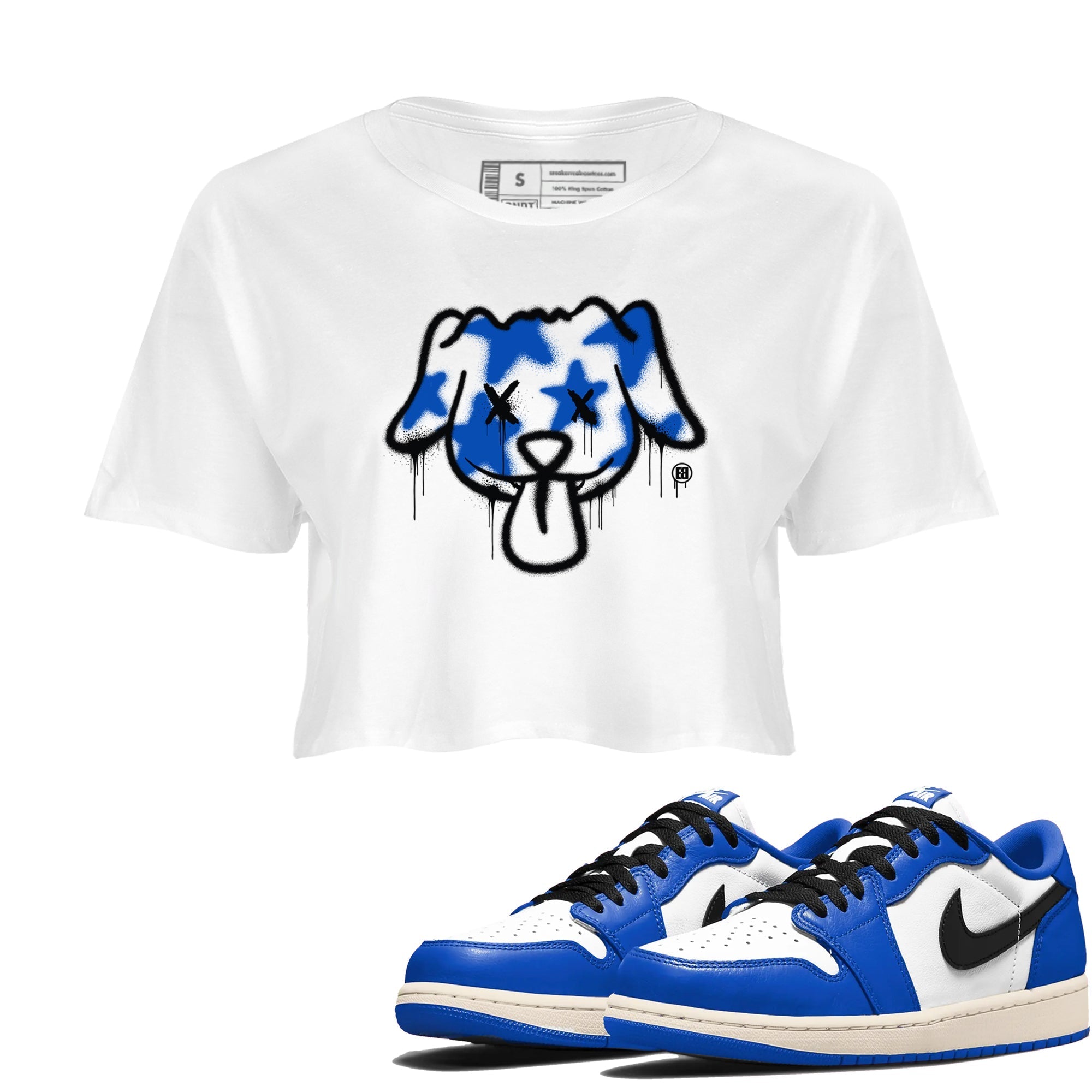 Graffiti Dog snkmatch Women's Top - Air Jordan 1 Game Royal