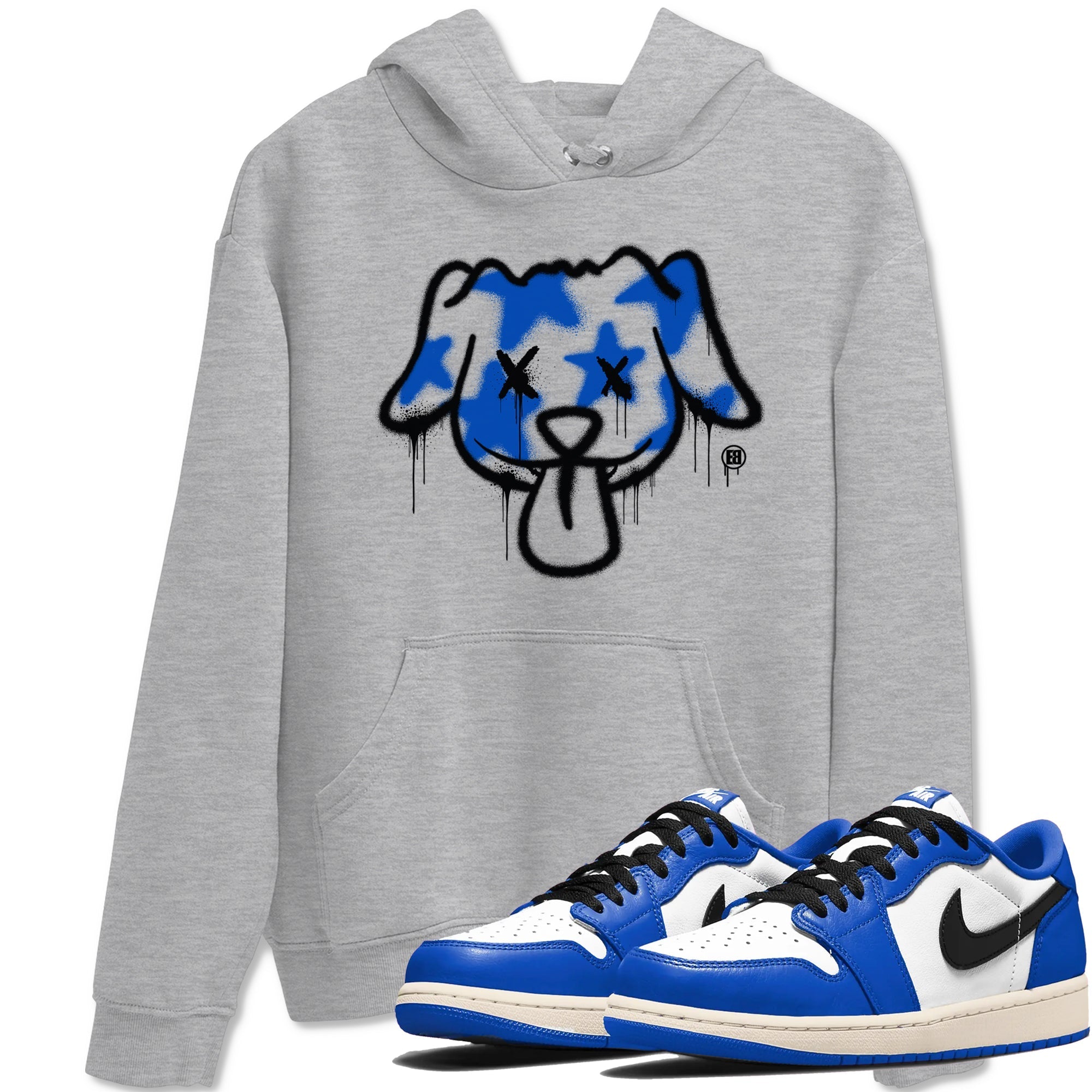 Graffiti Dog snkmatch Tees - Air Jordan 1 Game Royal