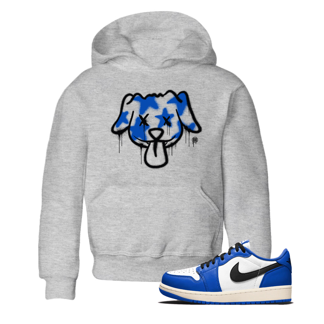 Graffiti Dog snkmatch Tees Kids - Air Jordan 1 Game Royal