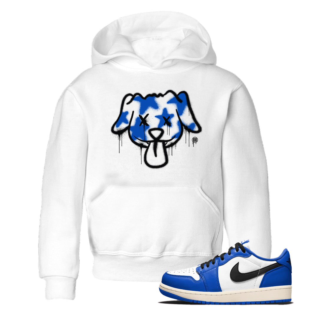 Graffiti Dog snkmatch Tees Kids - Air Jordan 1 Game Royal