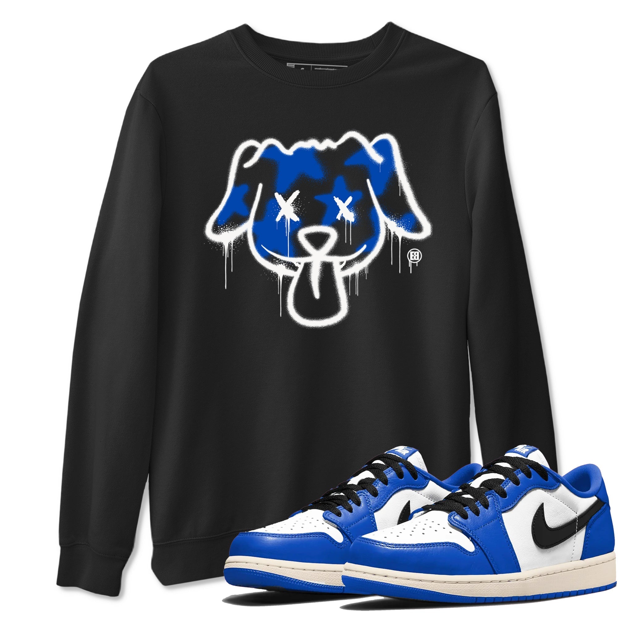 Graffiti Dog snkmatch Tees - Air Jordan 1 Game Royal