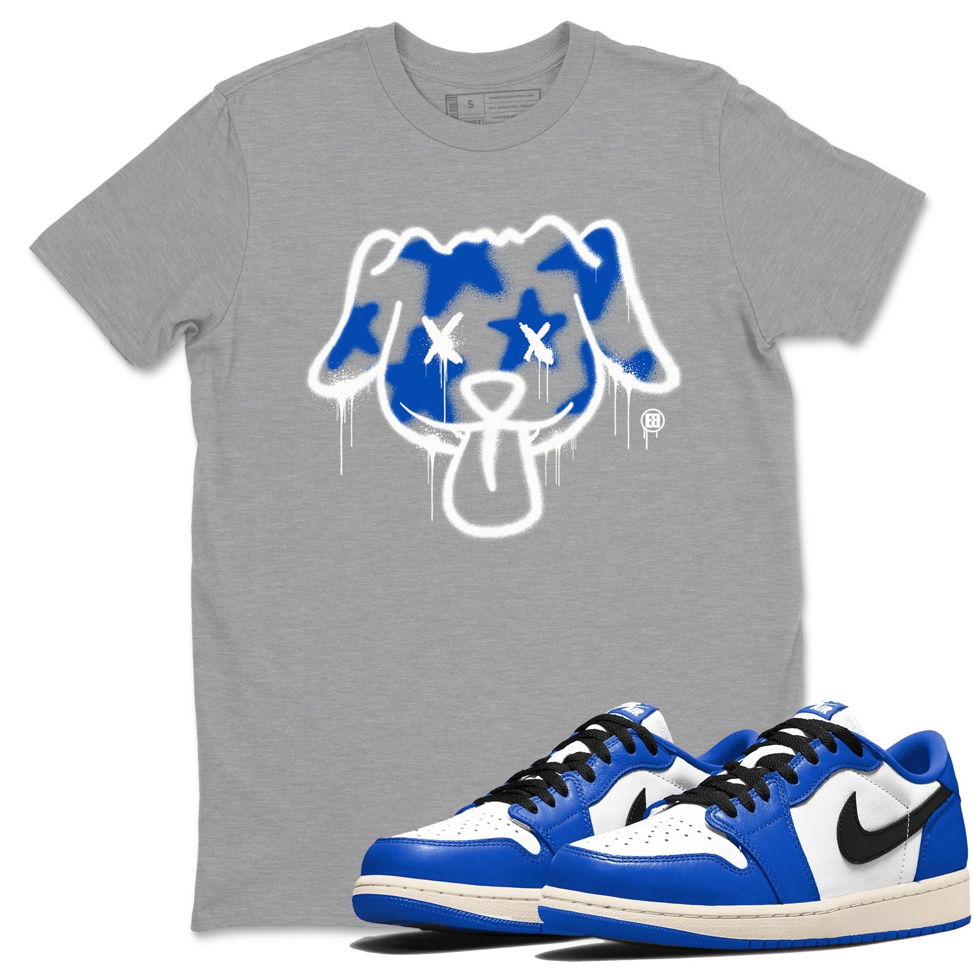 Graffiti Dog snkmatch Tees - Air Jordan 1 Game Royal