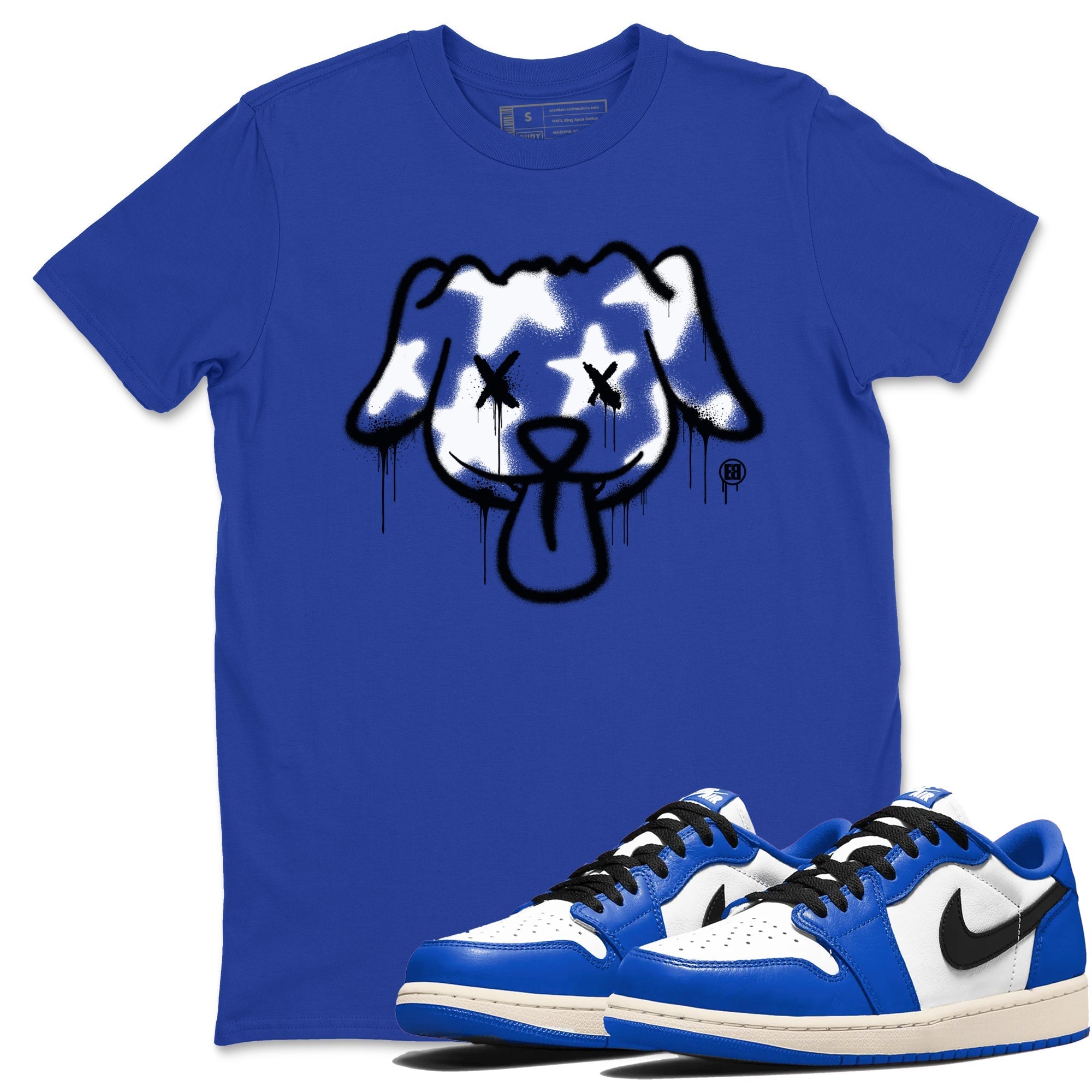 Graffiti Dog snkmatch Tees - Air Jordan 1 Game Royal