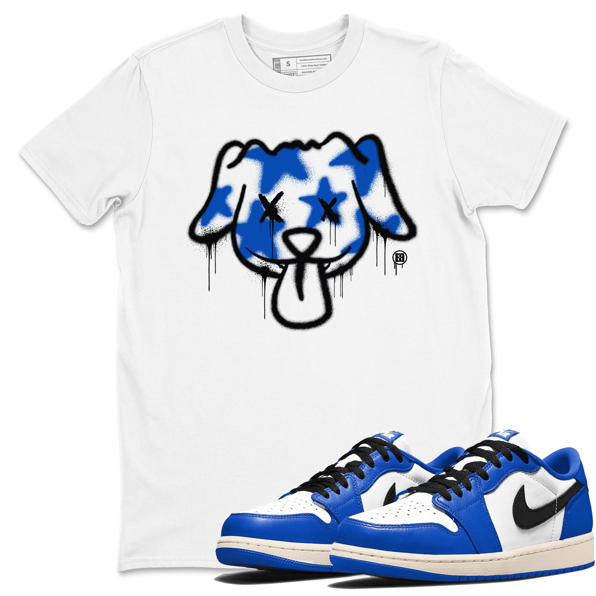 Graffiti Dog snkmatch Tees - Air Jordan 1 Game Royal