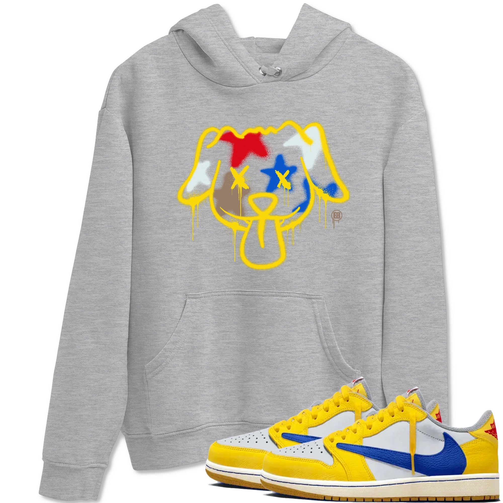 Graffiti Dog snkmatch Tees - Air Jordan 1 Travis Scott Canary