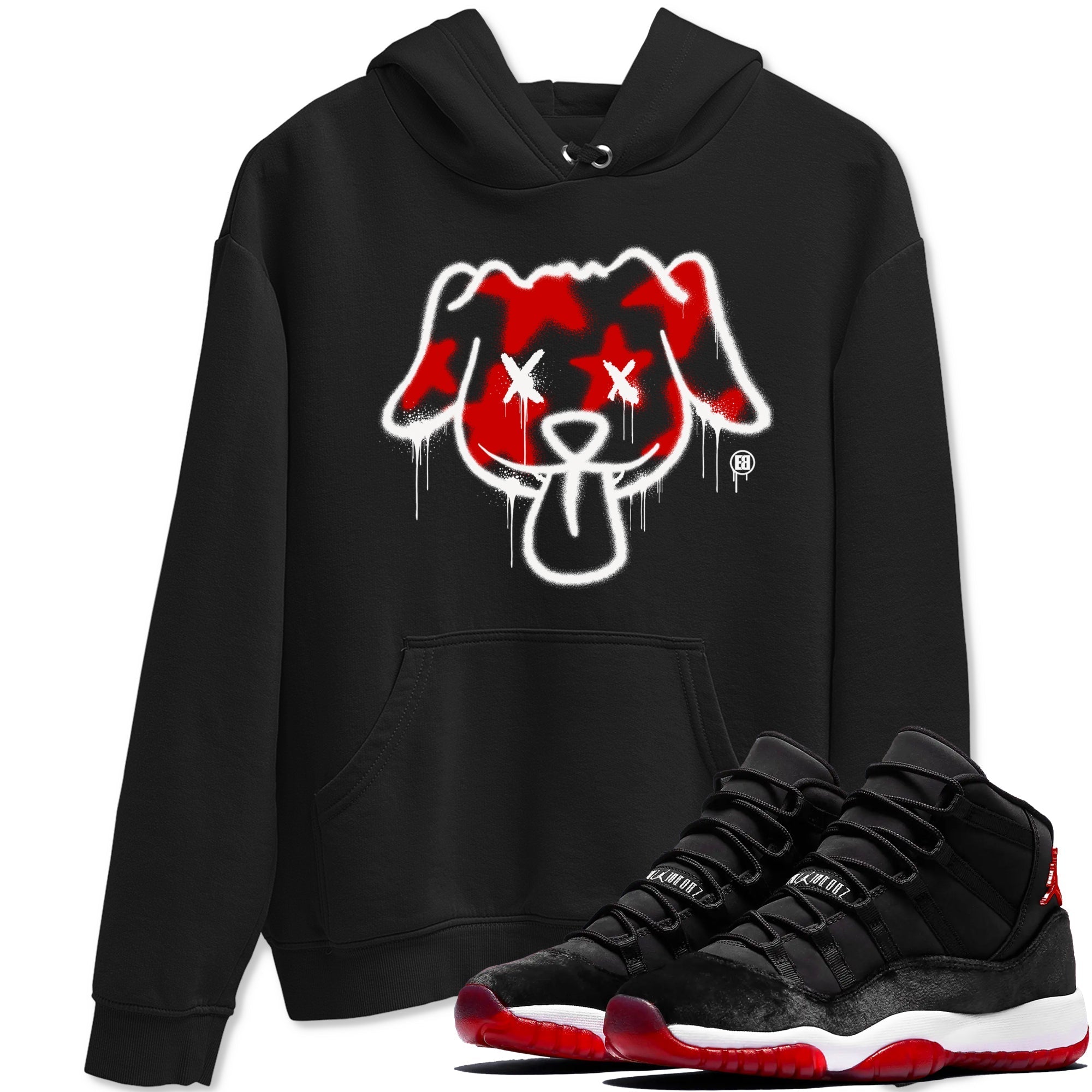 Graffiti Dog snkmatch Tees - Air Jordan 11 Bred Velvet
