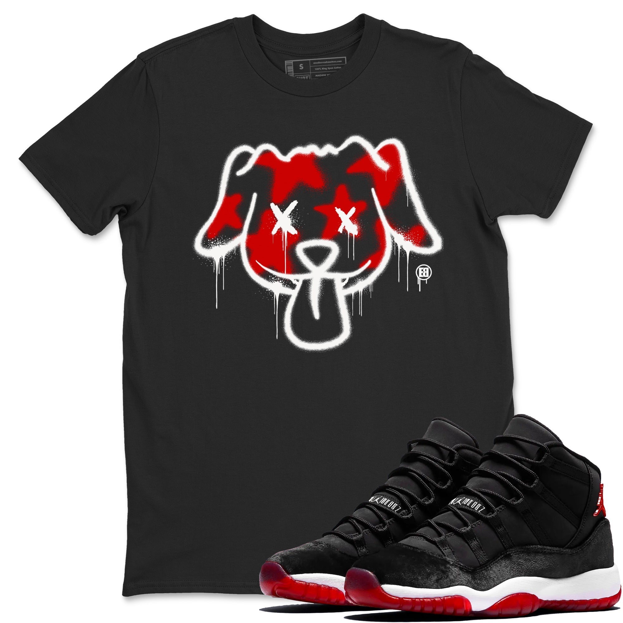 Graffiti Dog snkmatch Tees - Air Jordan 11 Bred Velvet
