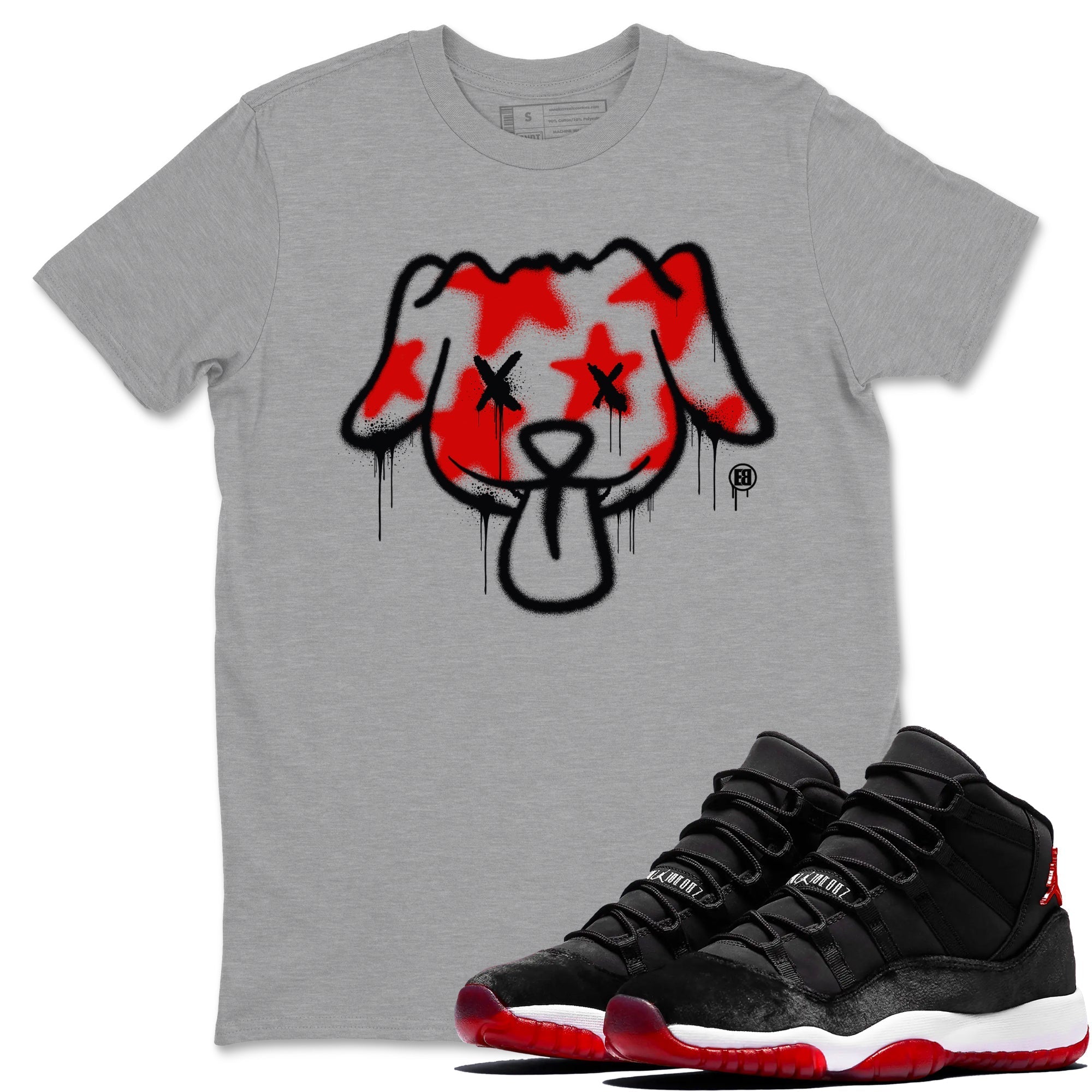Graffiti Dog snkmatch Tees - Air Jordan 11 Bred Velvet