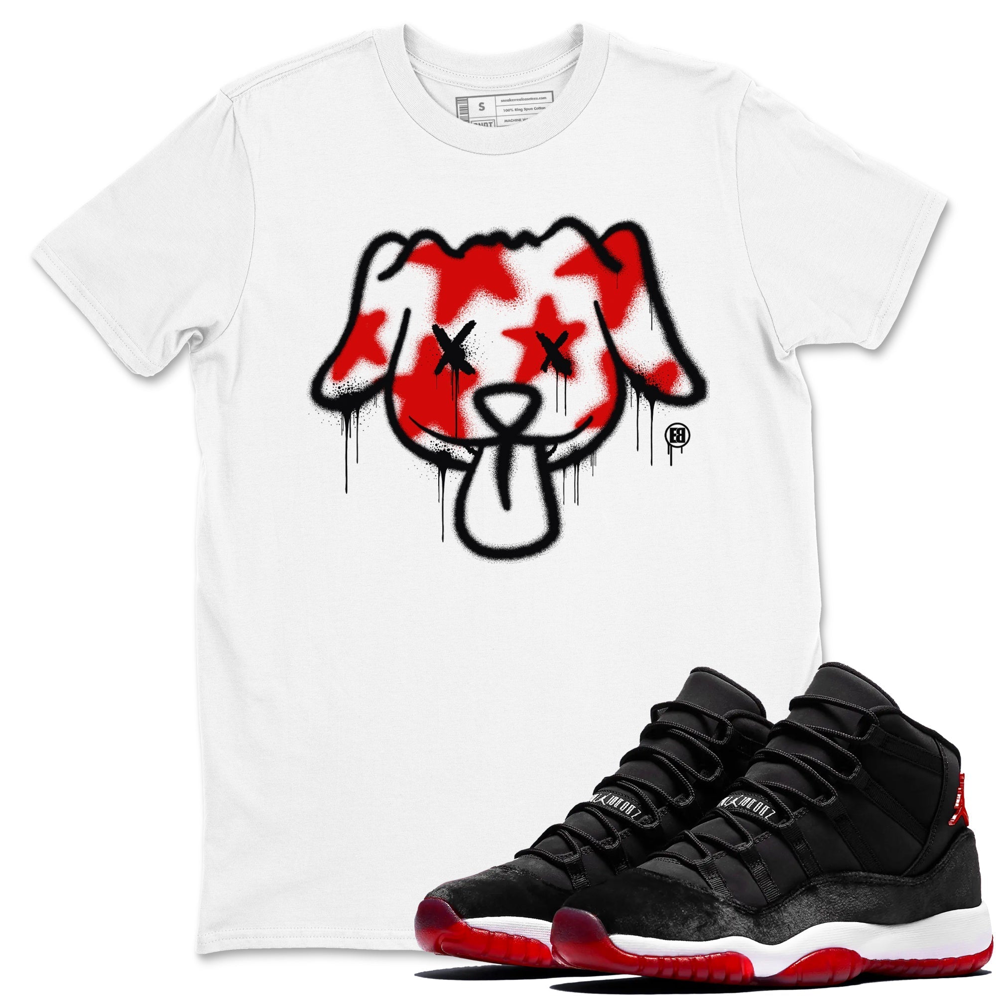 Graffiti Dog snkmatch Tees - Air Jordan 11 Bred Velvet