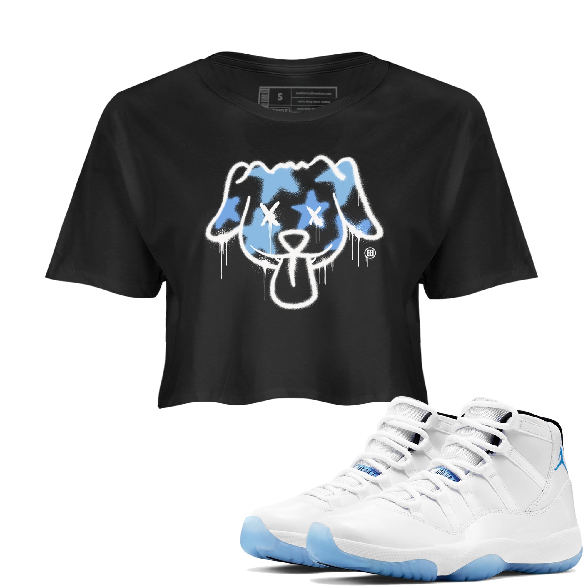 Graffiti Dog snkmatch Women's Top - Air Jordan 11 Legend Blue