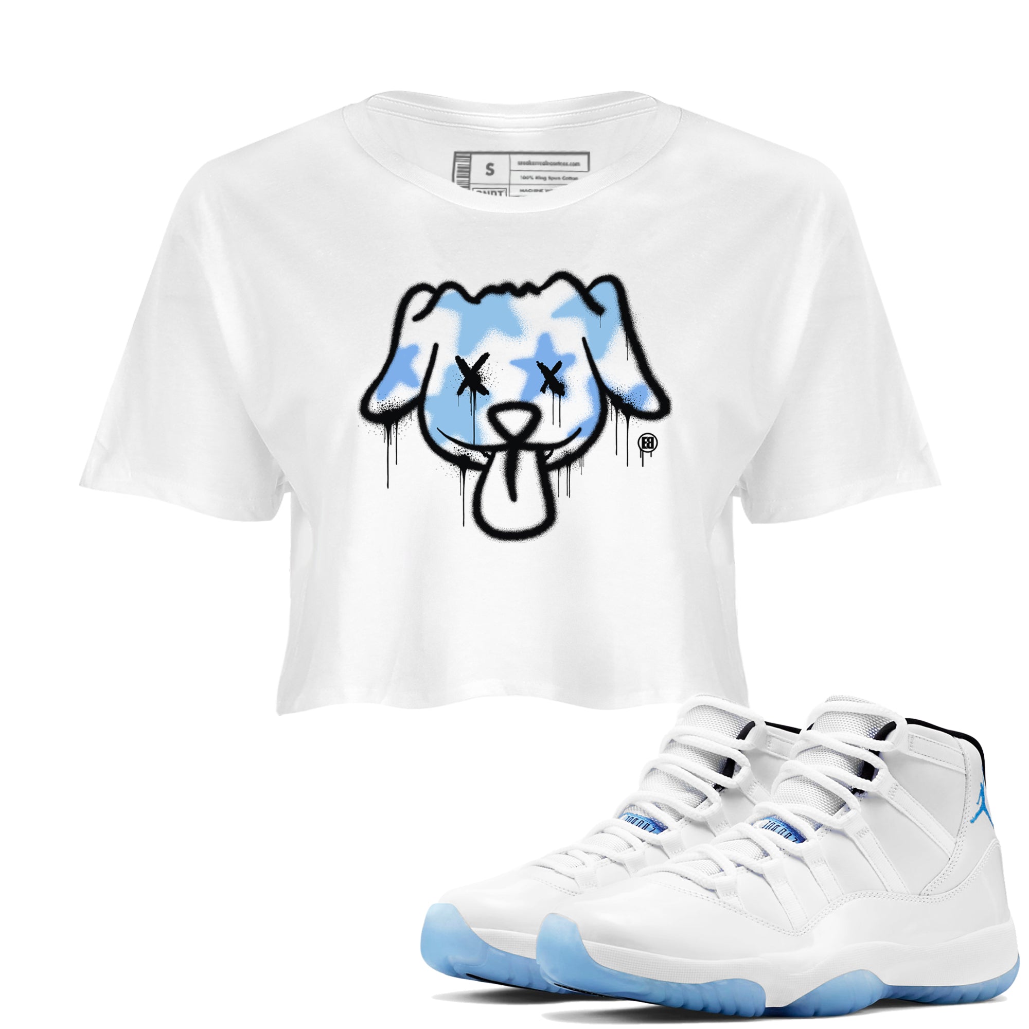 Graffiti Dog snkmatch Women's Top - Air Jordan 11 Legend Blue