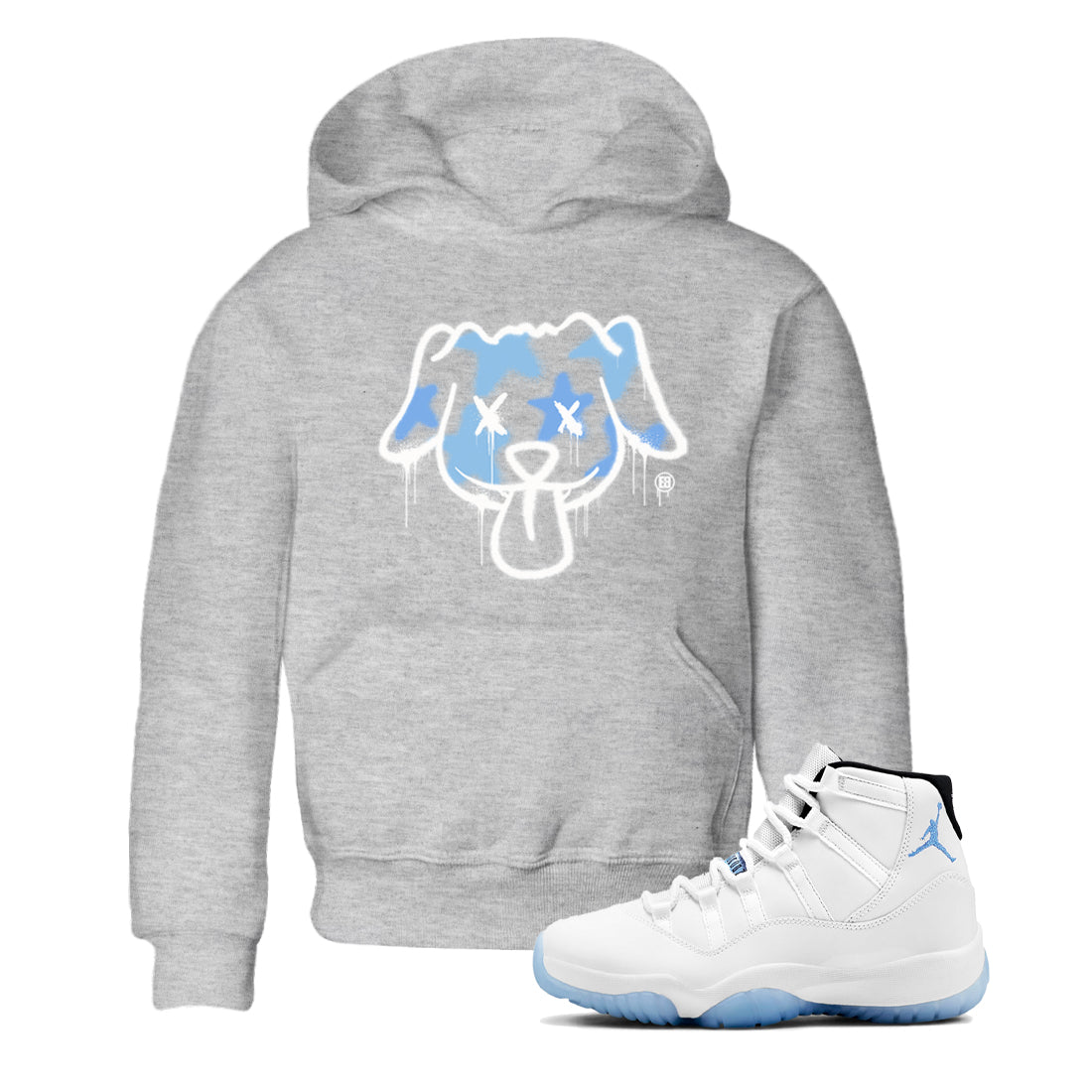 Graffiti Dog snkmatch Tees Kids - Air Jordan 11 Legend Blue